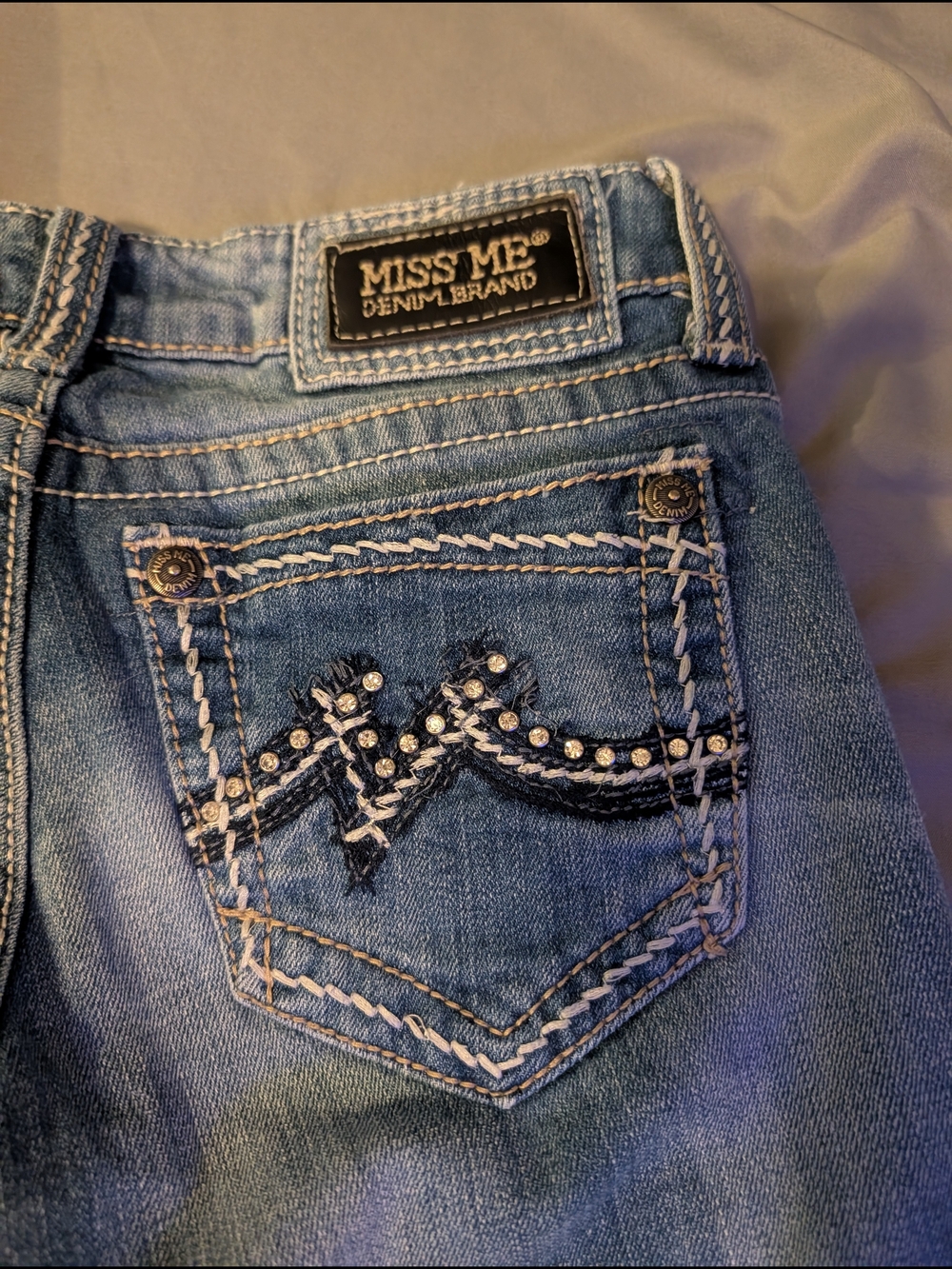 Miss Me Women's Light Blue Embellished Denim Jeans